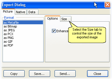 Export dialog